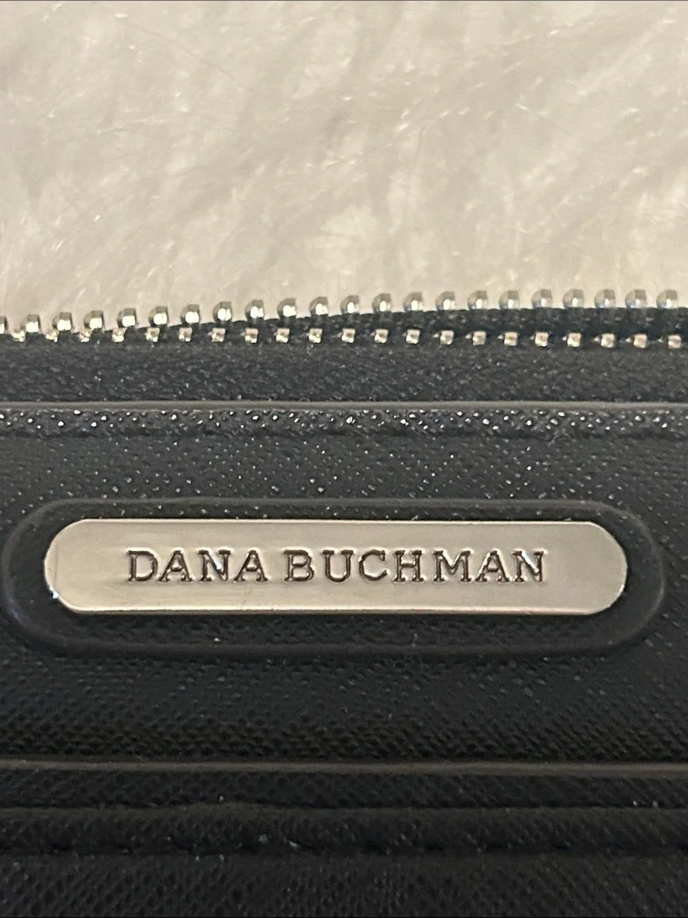 Dana Buchman Black Textured Zip-Around Wallet